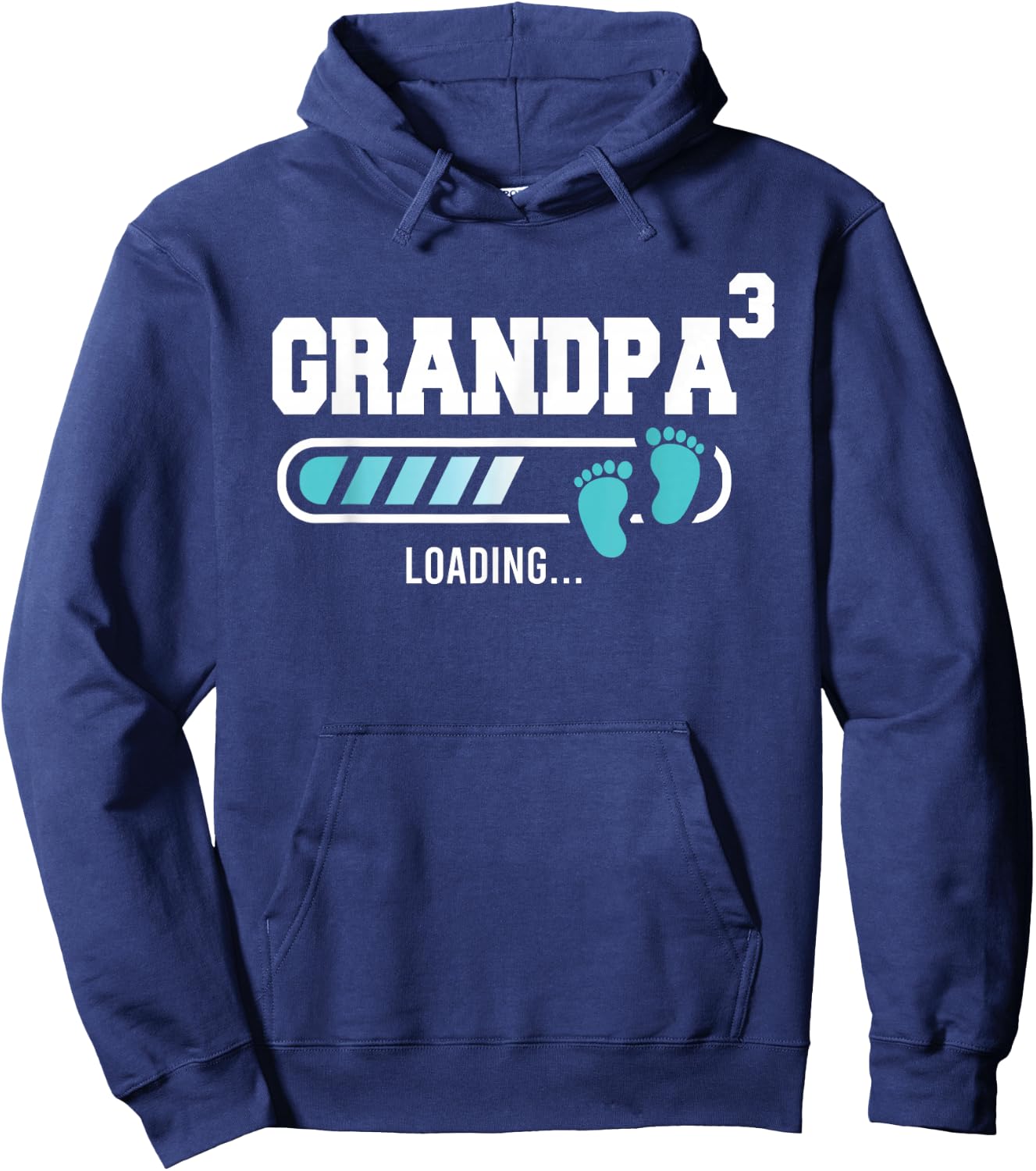Grandpa 3 Third Time Grandpa Funny Grandpa Of Three Hoodie - Hoodie | Navy
