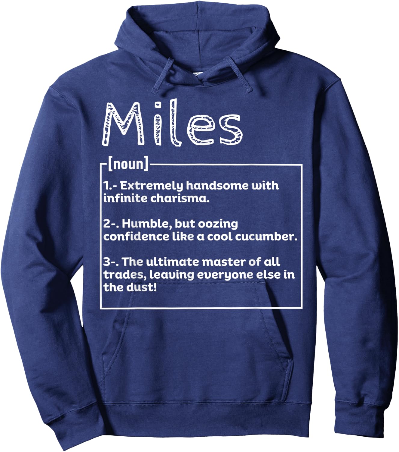 Name Miles Meaning Definition Boy Personalized Sarcasm Hoodie - Hoodie | Navy