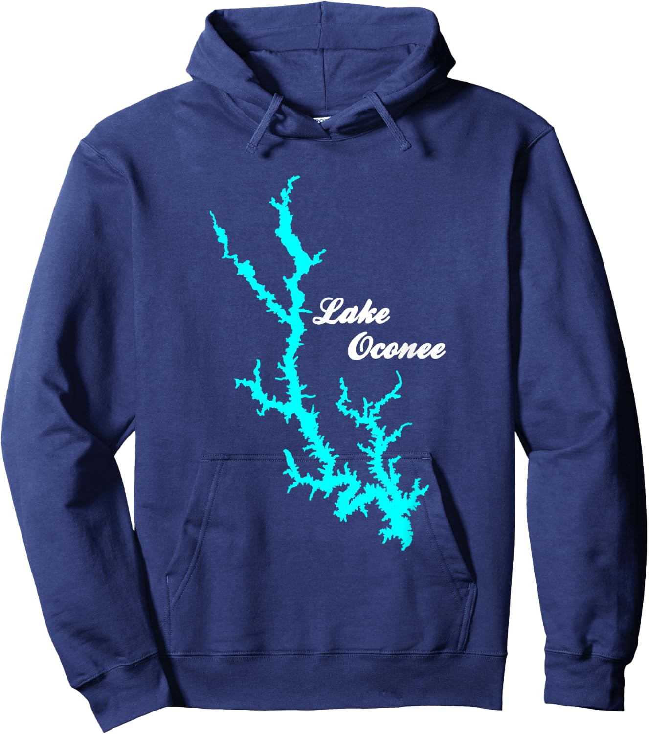 Minimalist Lake Oconee - Georgia Hoodie - Hoodie | Navy
