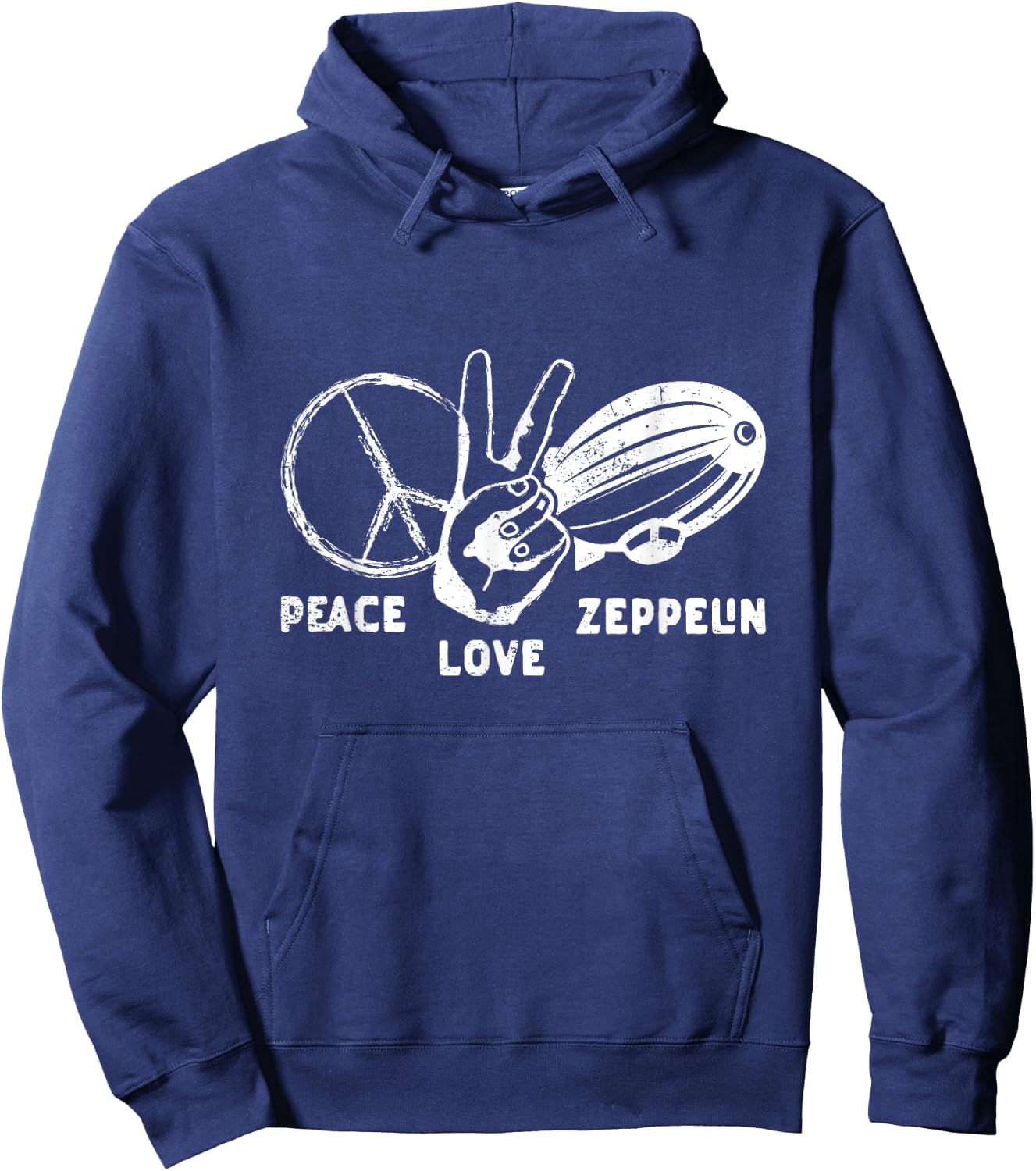 Retro Zeppelin 70s 80s Dirigible Airship Zepelin Zepplin Hoodie - Hoodie | Navy