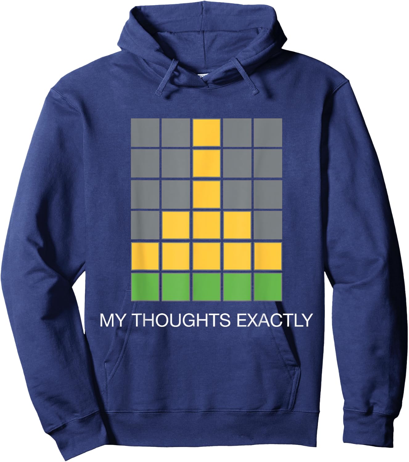 Funny Wordle Middle Finger, 6/6 Winner, online word game Hoodie - Hoodie | Navy