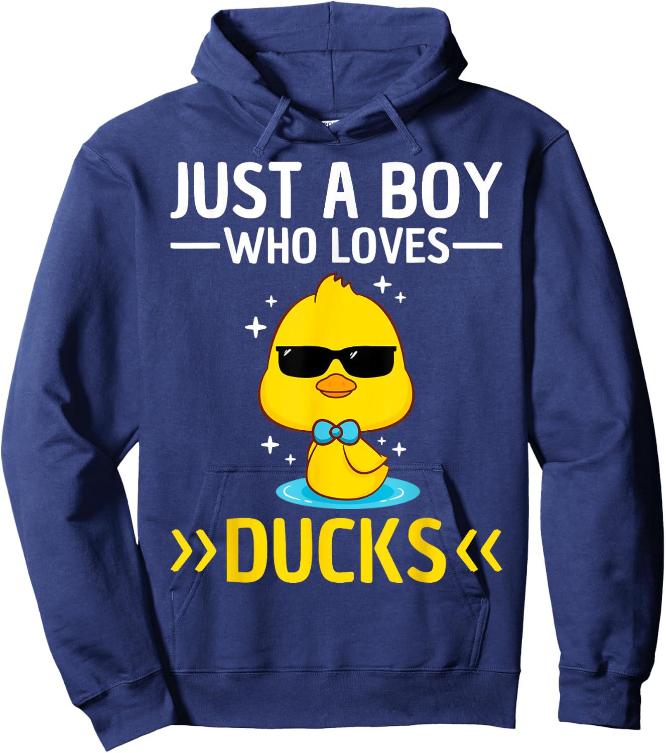 Just A Boy Who Loves Ducks Boys Kids Funny Duck Lover Duck Hoodie - Hoodie | Navy