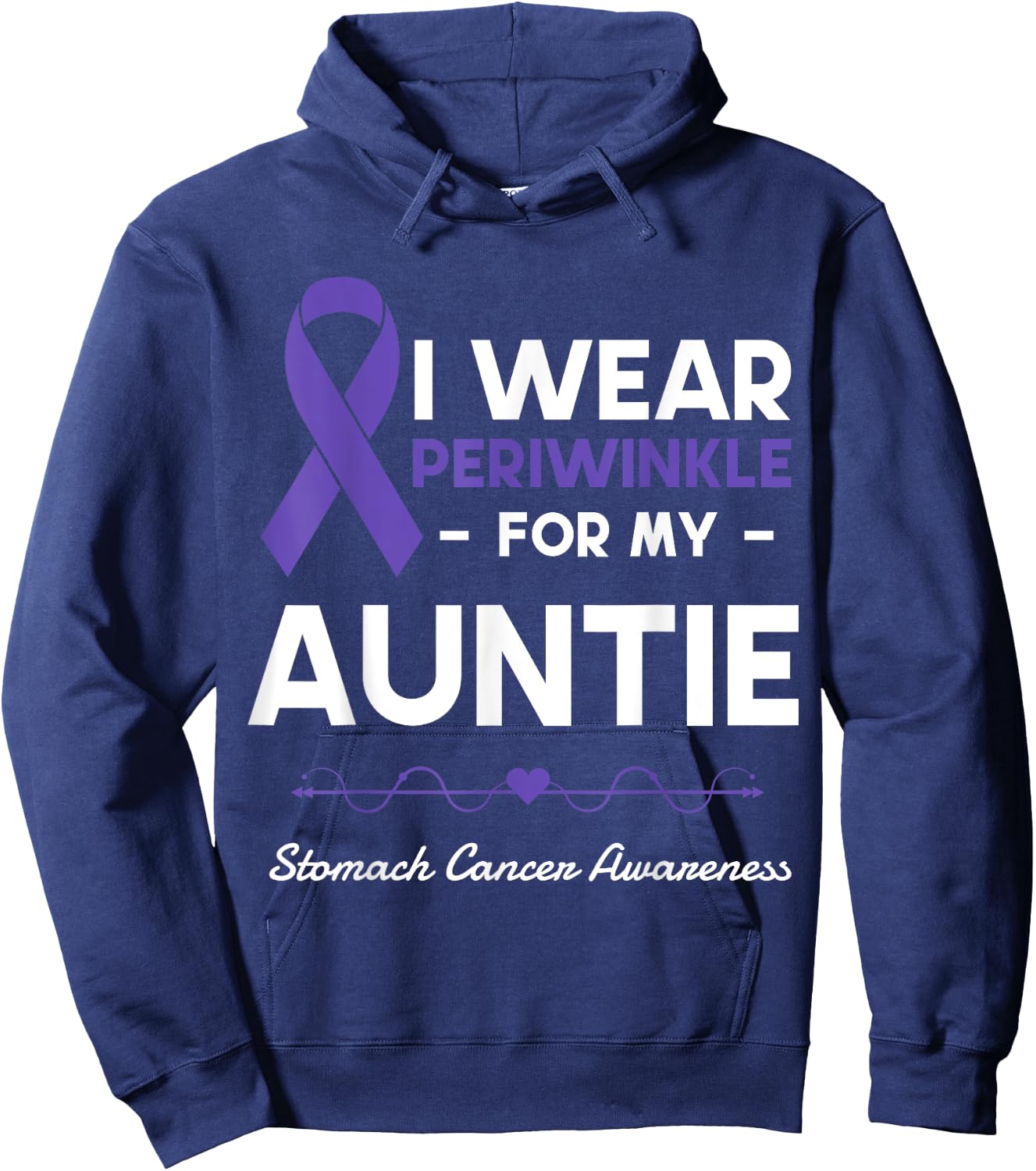 I Wear Periwinkle For My Auntie Stomach Cancer Awareness Hoodie - Hoodie | Navy