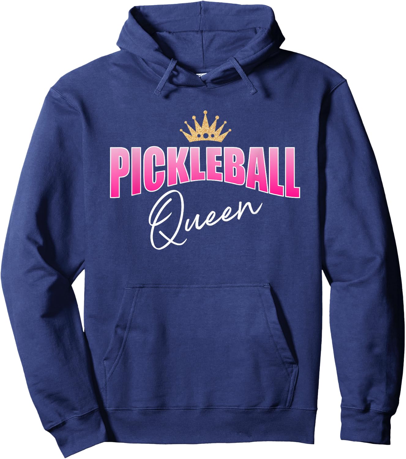 Pickleball Queen Pink White With Gold Crown Hoodie - Hoodie | Navy
