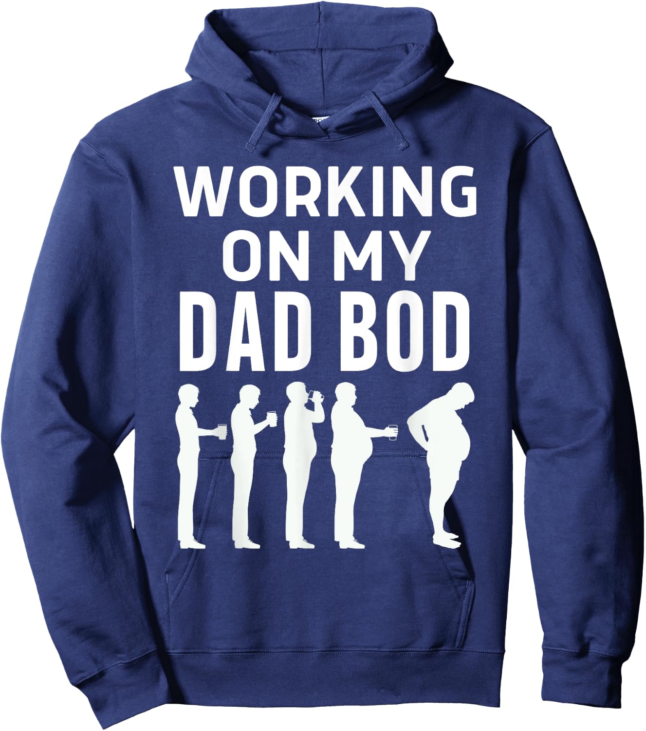 Working On My Dad Bod Funny Beer Belly Father's Day Hoodie - Hoodie | Navy