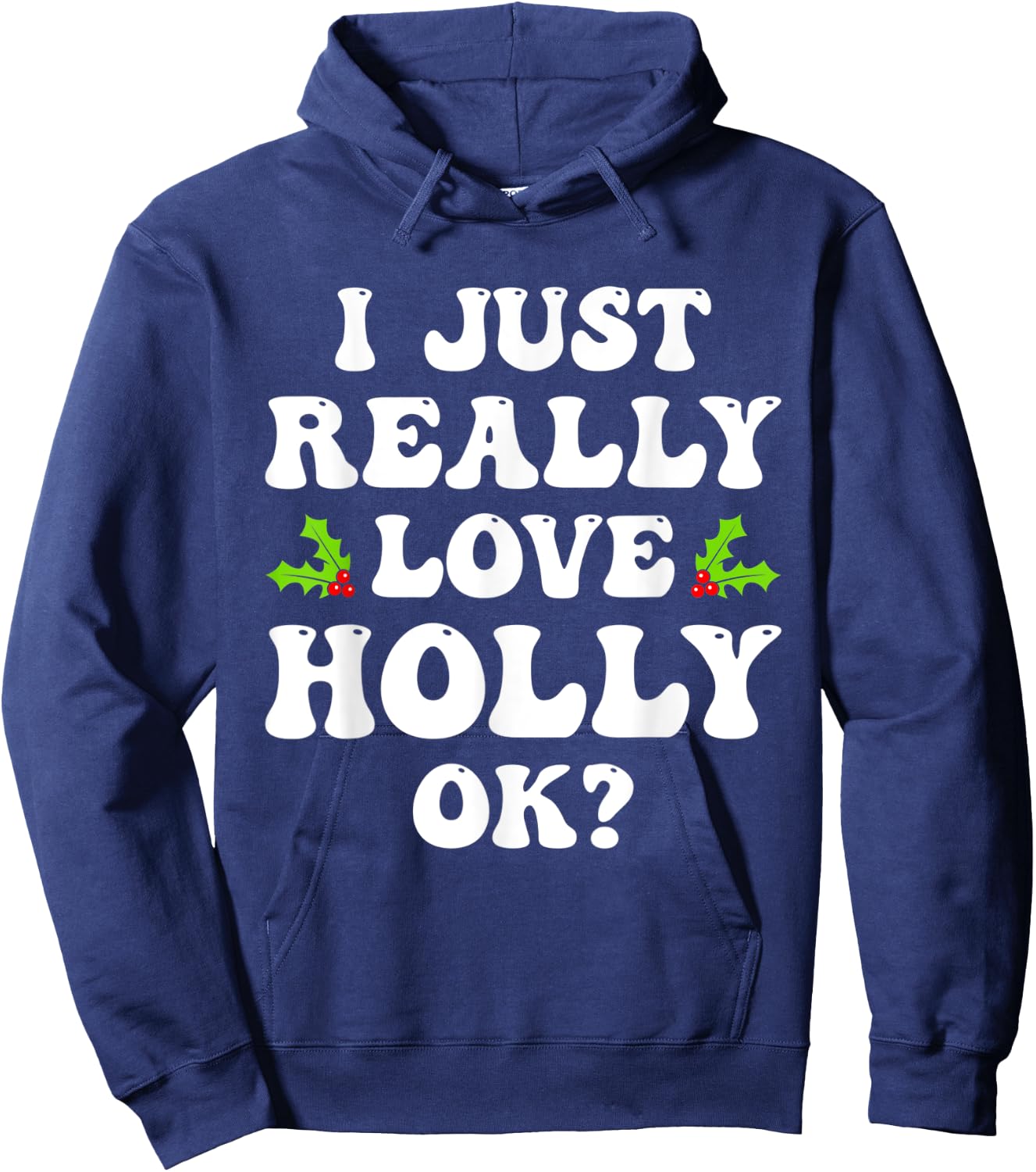 I Just Really Love Holly Ok Funny Family Matching Christmas Hoodie - Hoodie | Navy