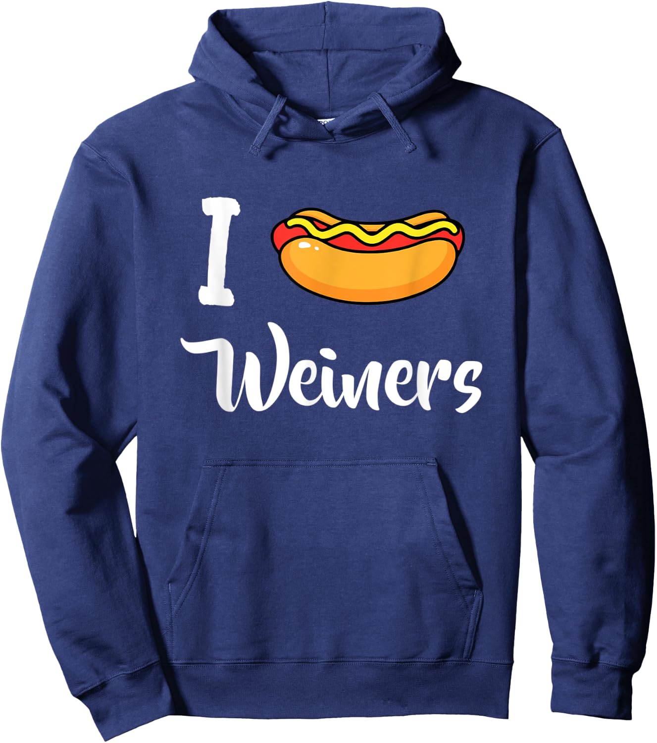 I Love Weiners Hotdogs Frankfurter Wiener Frank Sausage Bun Hoodie - Hoodie | Navy