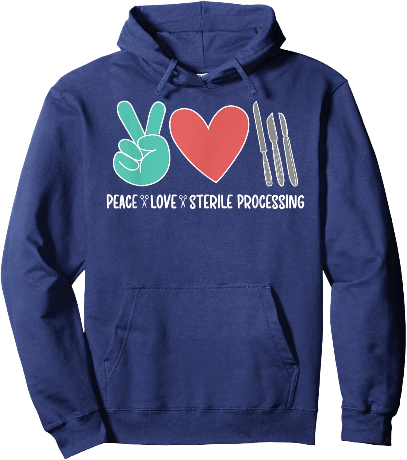 Love Sterile Processing Tech Sterile Processing Technician Hoodie - Hoodie | Navy