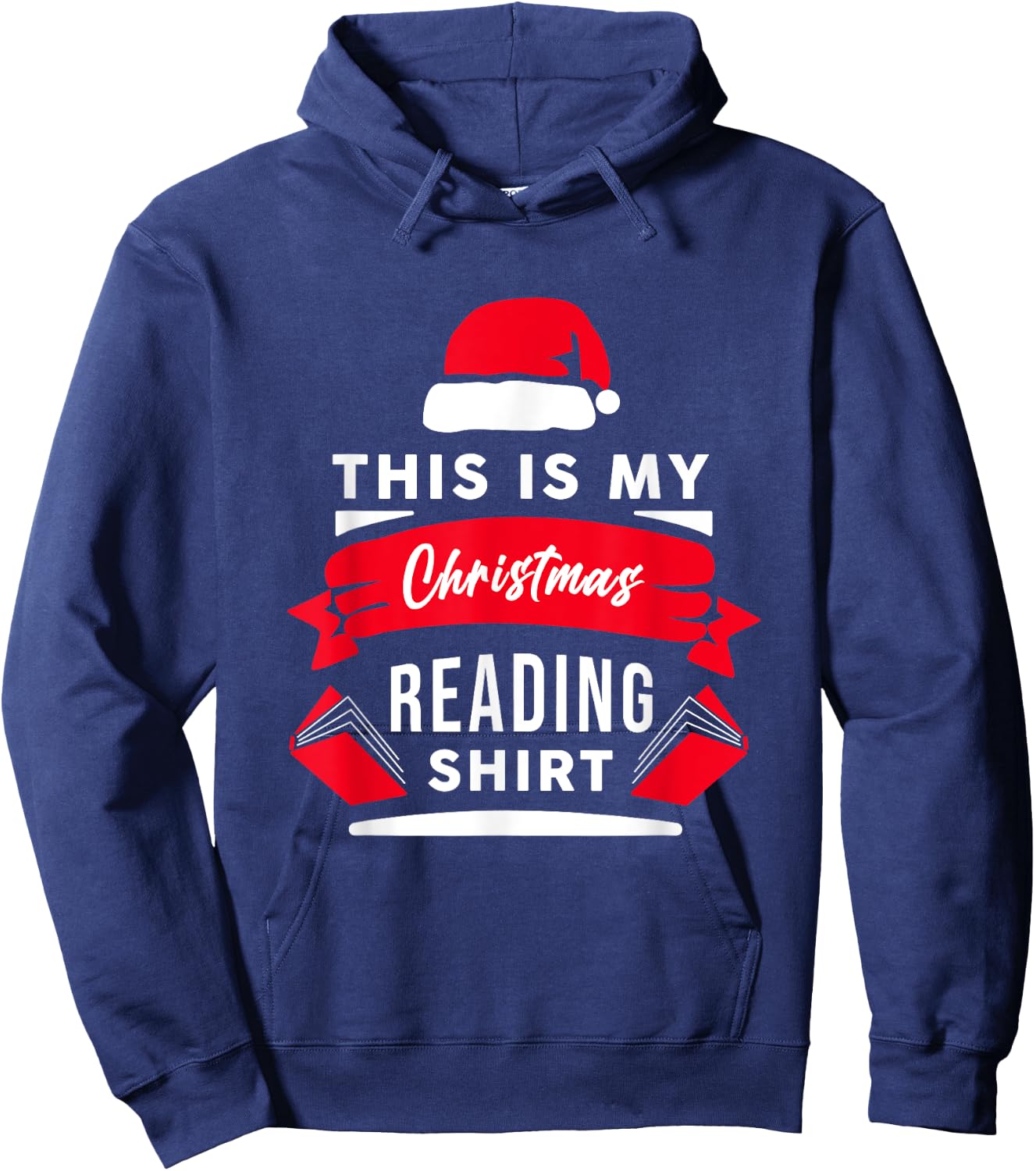 This Is My Christmas Reading Pajama Funny Book Quote Hoodie - Hoodie | Navy