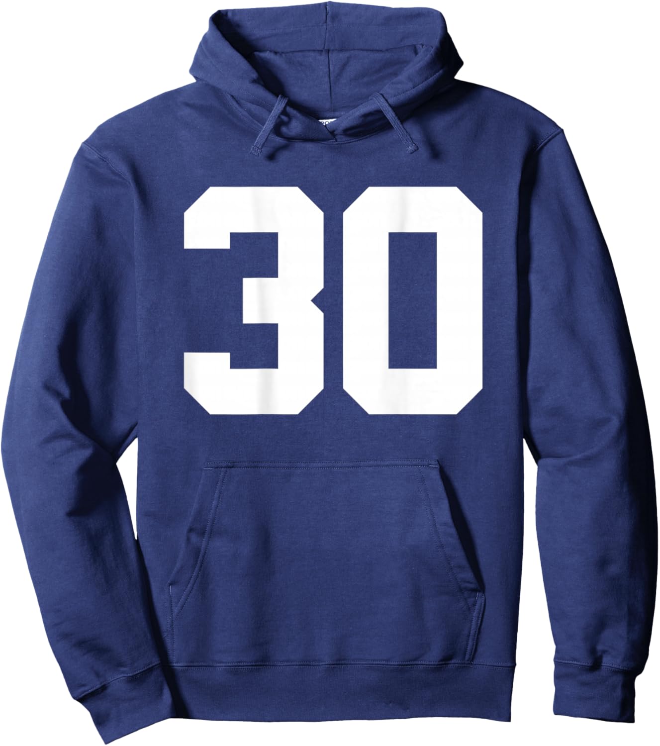Number 30 (on Back) Sports Team Jersey Number Hoodie - Hoodie | Navy