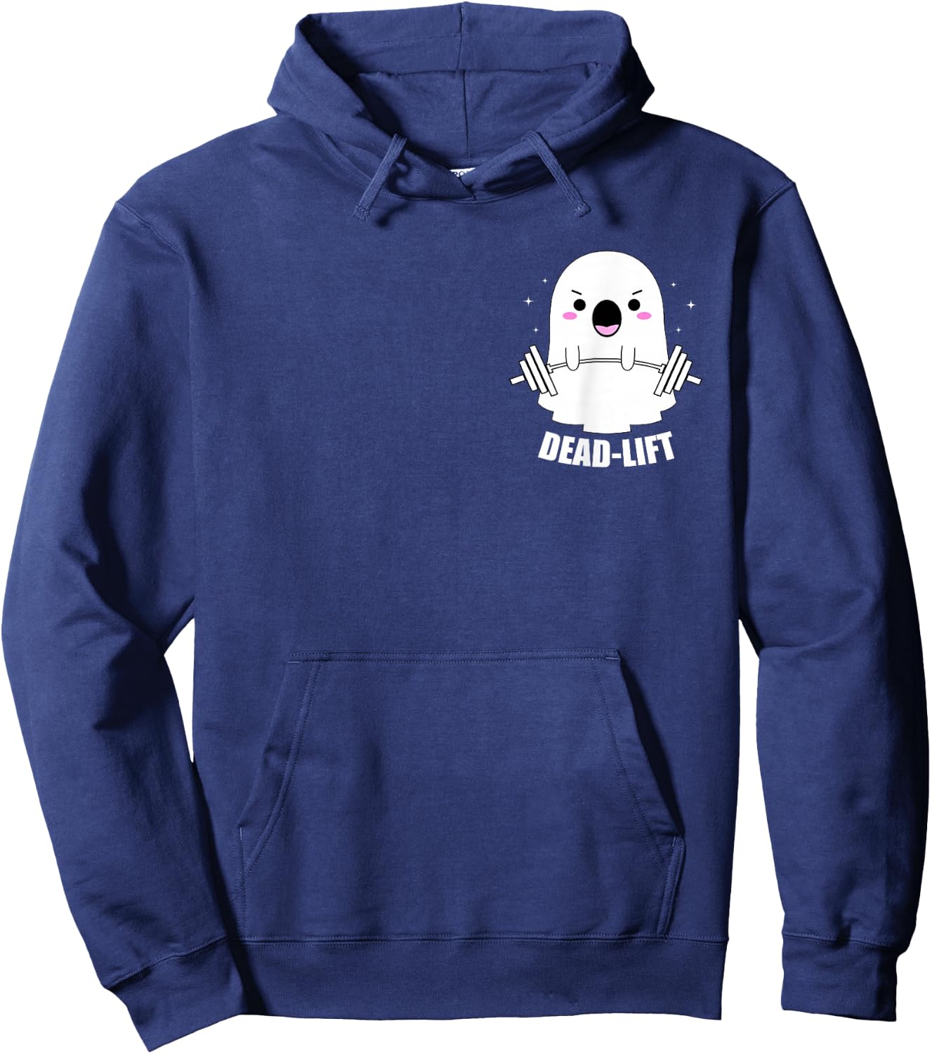 Dead Lift Ghost Halloween, Funny Ghost Gym Fitness Workout Hoodie - Hoodie | Navy