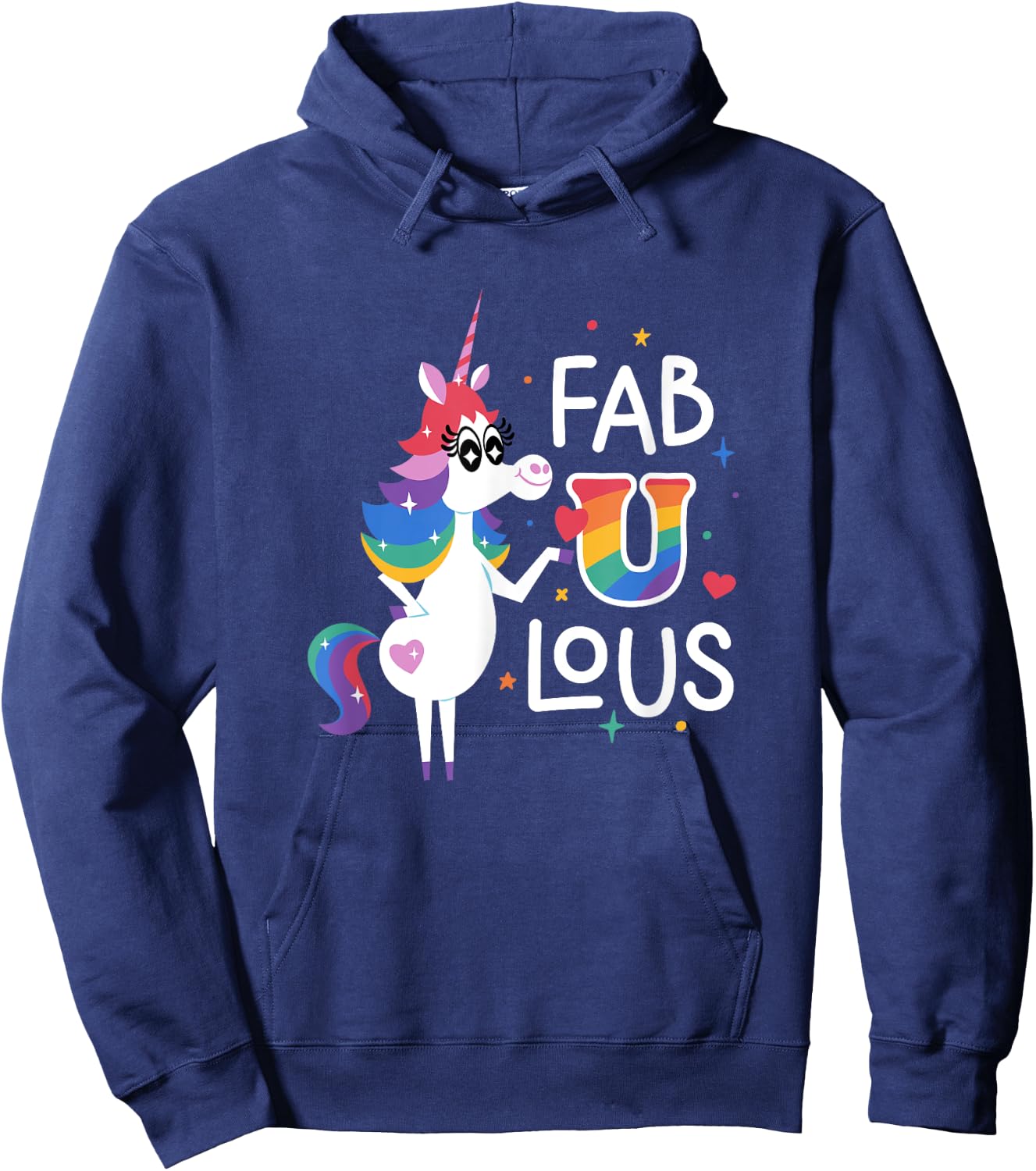 Disney Pixar Inside Out Rainbow Unicorn Fabulous Hoodie - Hoodie | Navy