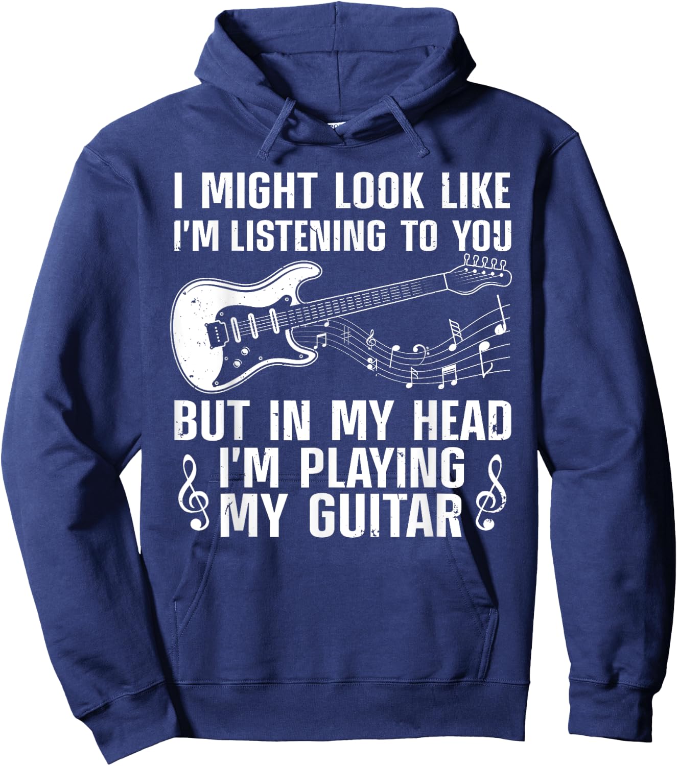 Funny Guitar Design Women Guitarist Guitar Player Hoodie - Hoodie | Navy