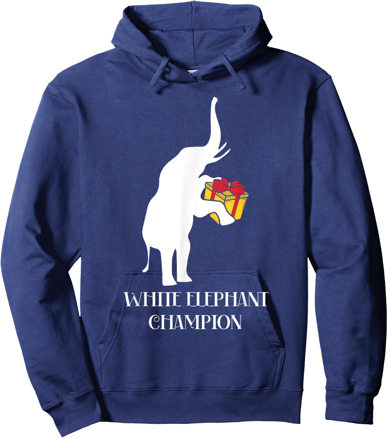 White Elephant Champion Gag Gift Exchange Christmas Funny Hoodie - Hoodie | Navy