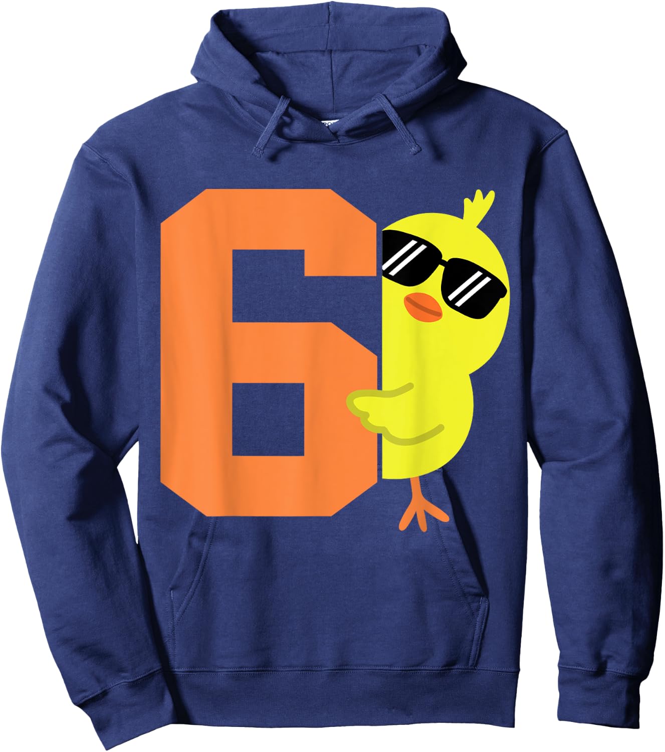 Kids 6th Birthday Chicken Themed Cute 6 Year Old Boys Chick Hoodie - Hoodie | Navy