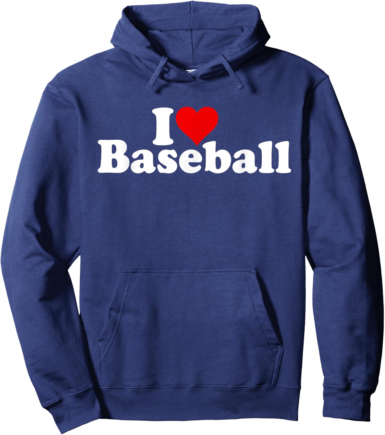 I Love Heart Baseball Hoodie - Hoodie | Navy