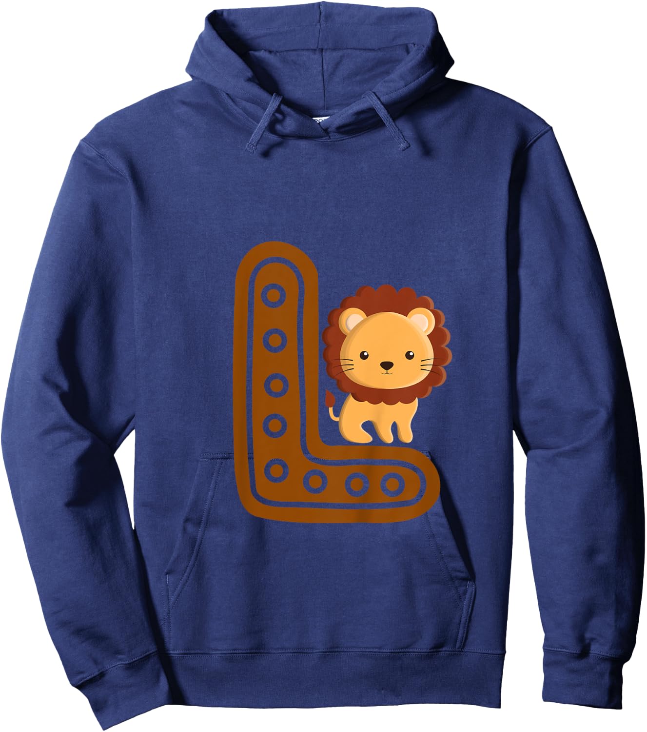 Letter L Cure Lion Alphabet Cute Animal Boys Girls Hoodie - Hoodie | Navy