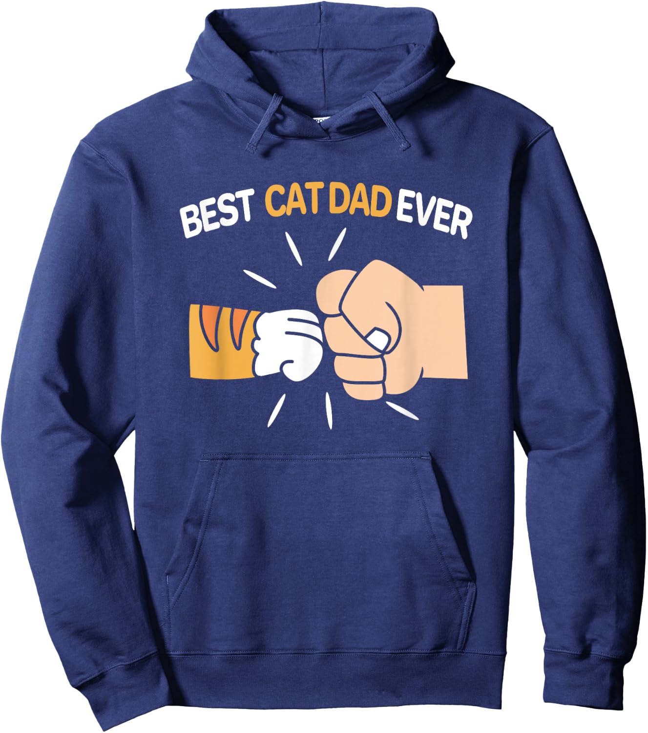 Best Cat Dad Ever Father Day Orange Tabby Dad Women Kids Hoodie - Hoodie | Navy