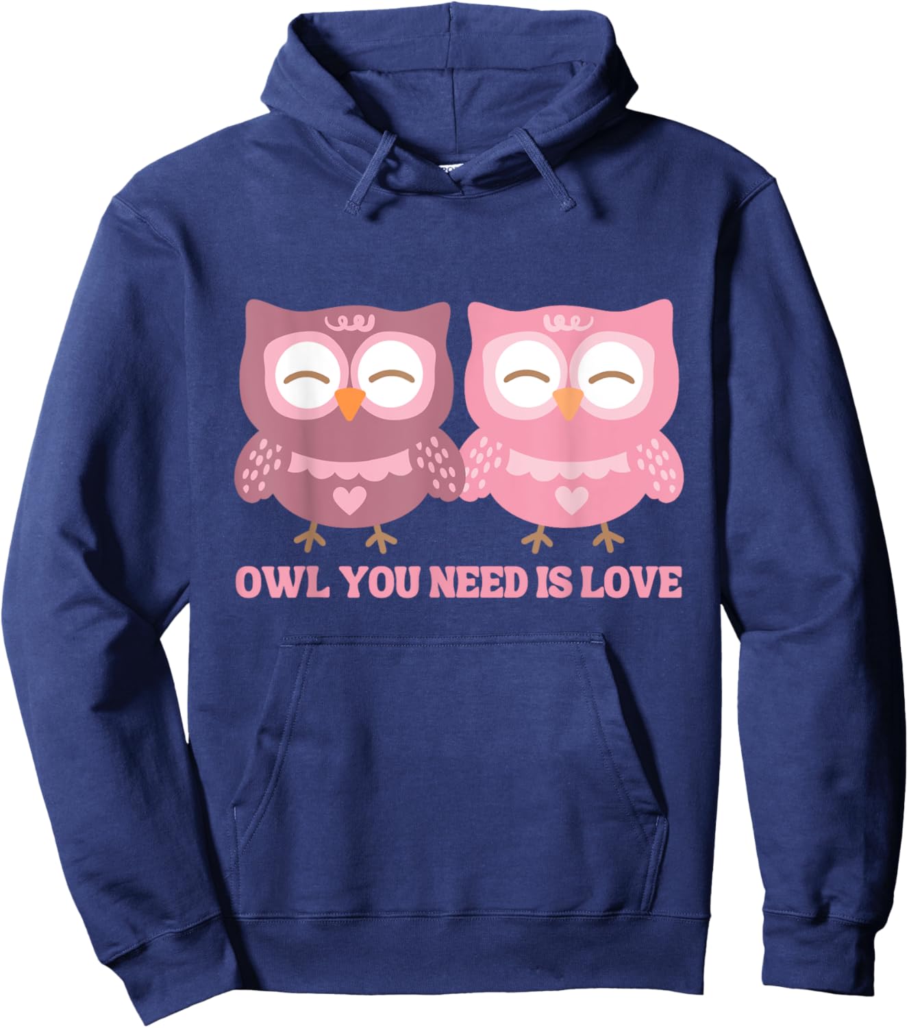 Valentines Day Owl You Need Is Love | Cute Valentine Kids Hoodie - Hoodie | Navy