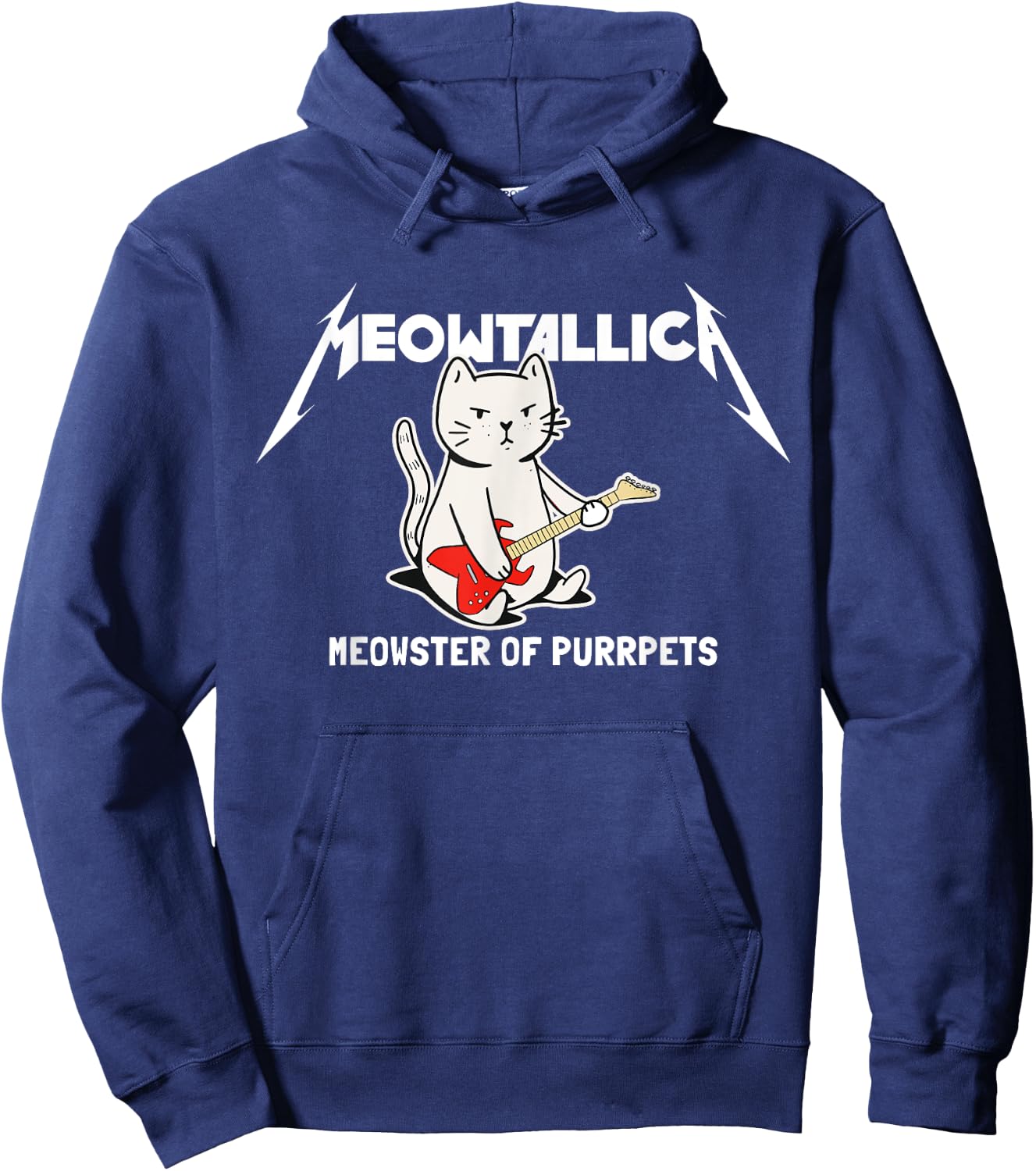 Meowtallica Meowster Of Purrpets - Funny Cat Women Girls Kids Hoodie - Hoodie | Navy