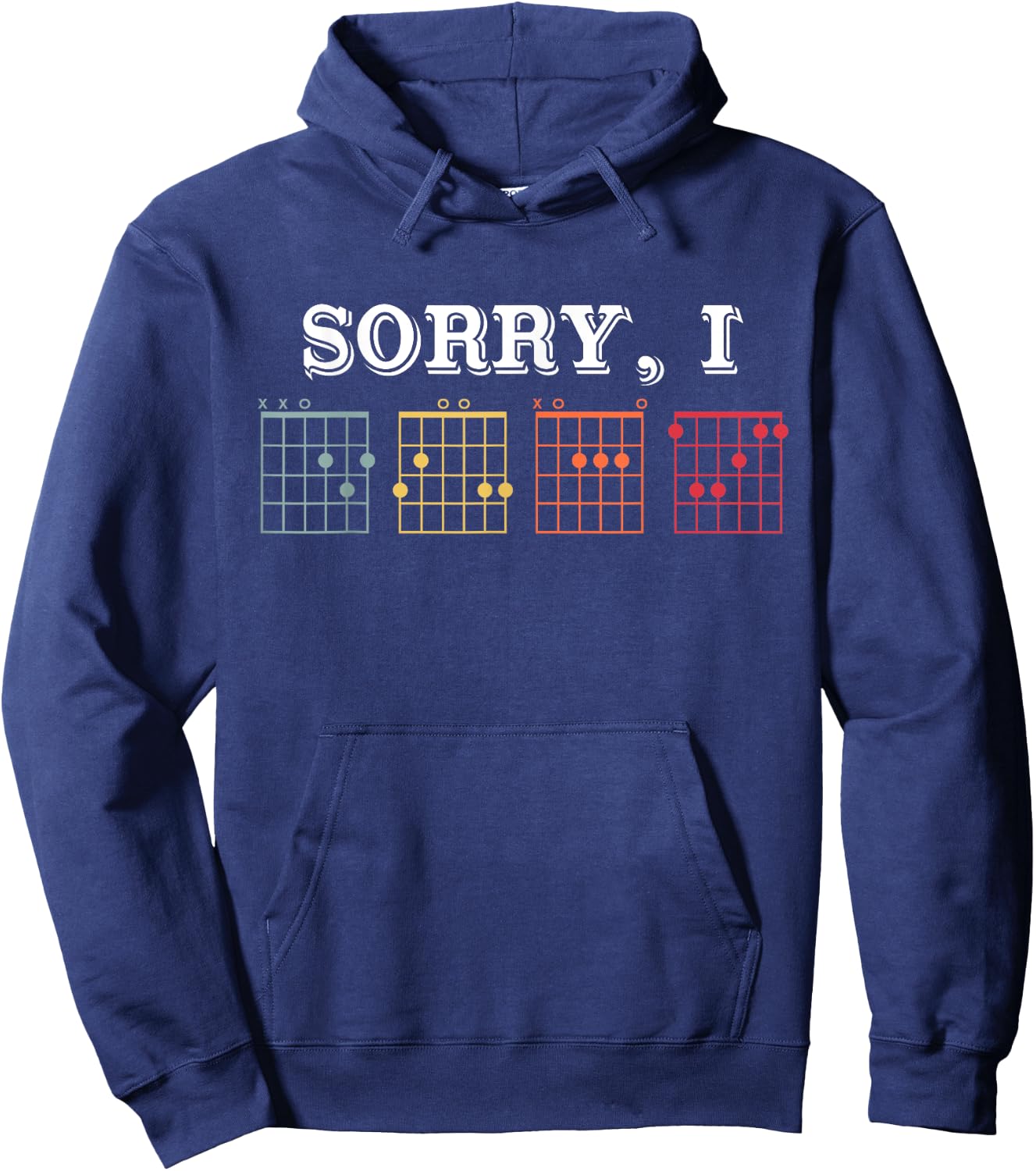 Vintage Sorry I D.G.A.F Funny Message Guitar Chords Hoodie - Hoodie | Navy