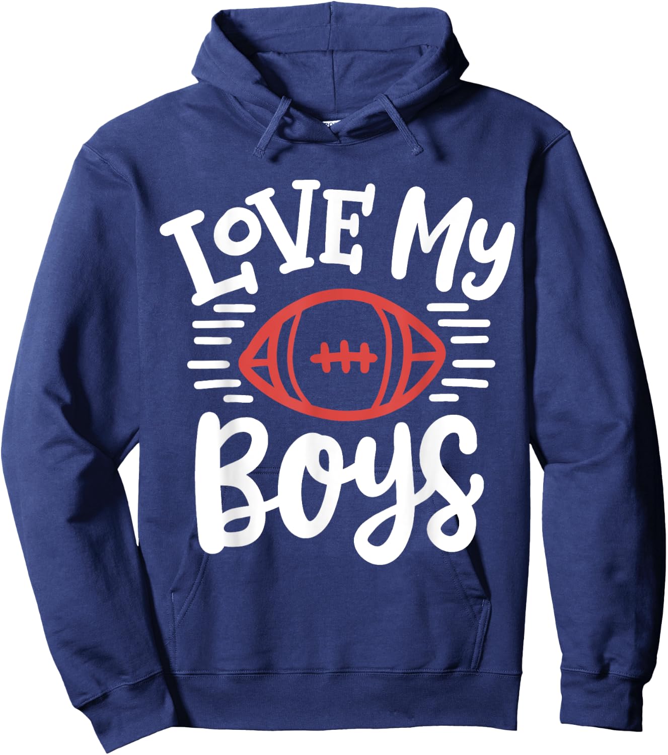 Love My Boys Football Mother Mom Hoodie - Hoodie | Navy