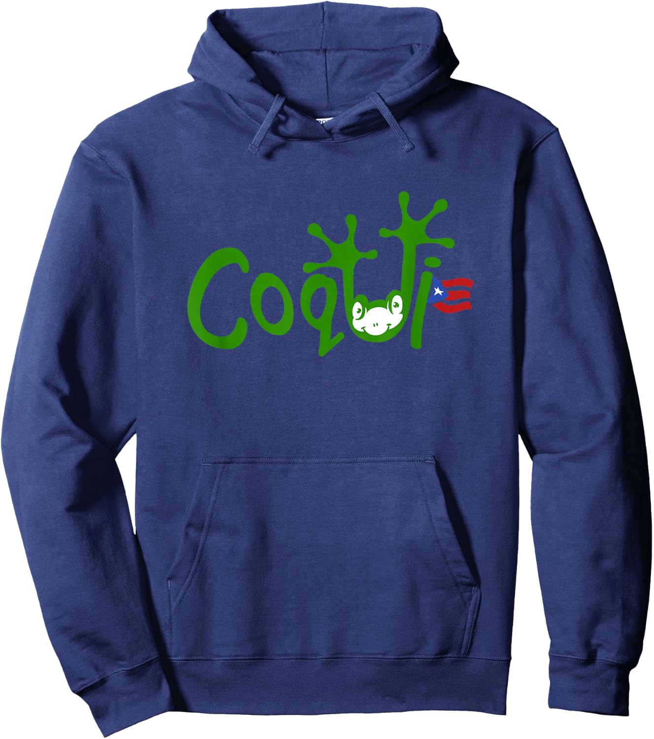 Coqui Frog Puerto Rican Flag Puerto Rico Vacation Souvenir Hoodie - Hoodie | Navy