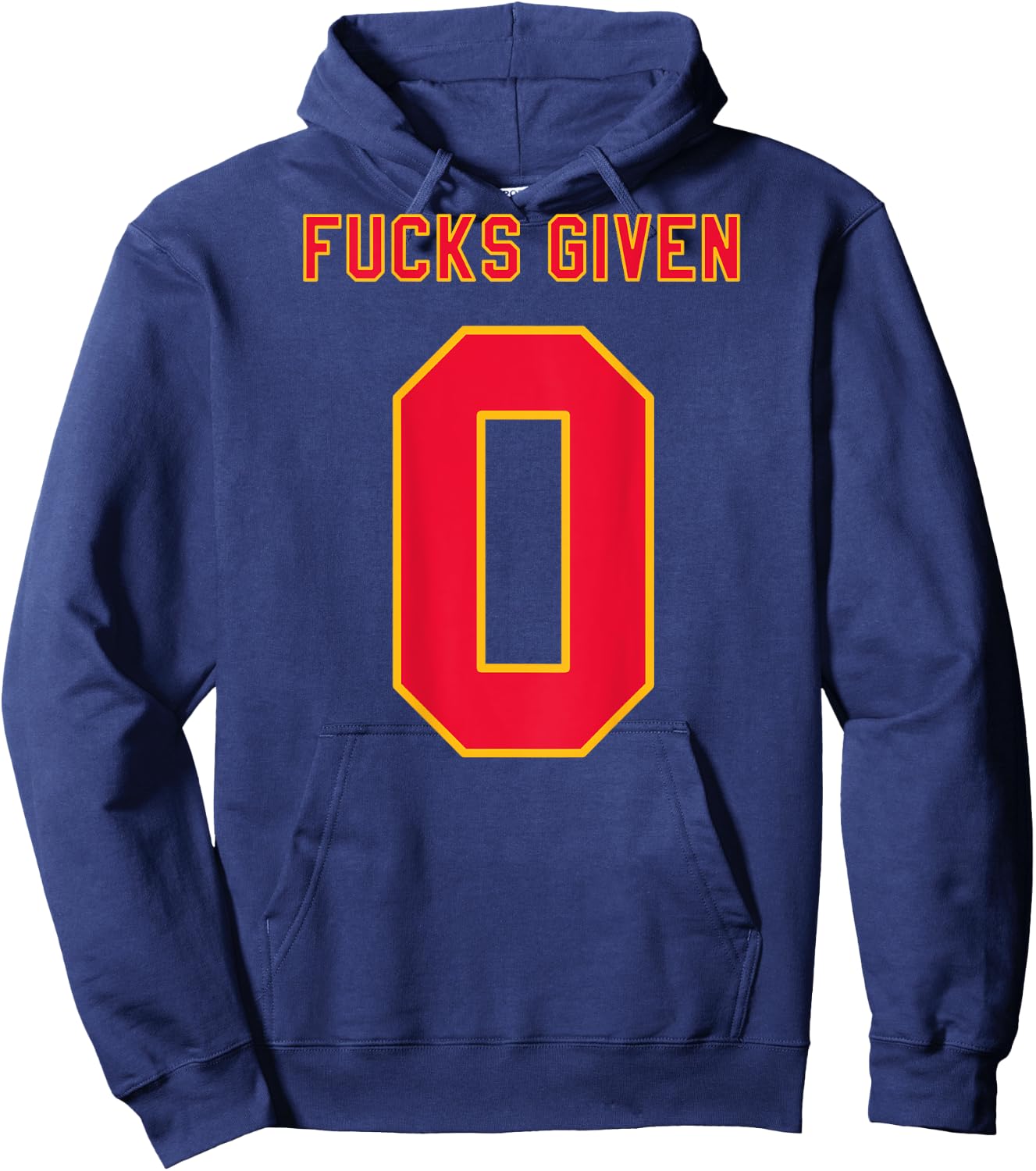 ZERO FUCKS GIVEN Jersey Sassy Funny Gag Gift & Women Hoodie - Hoodie | Navy
