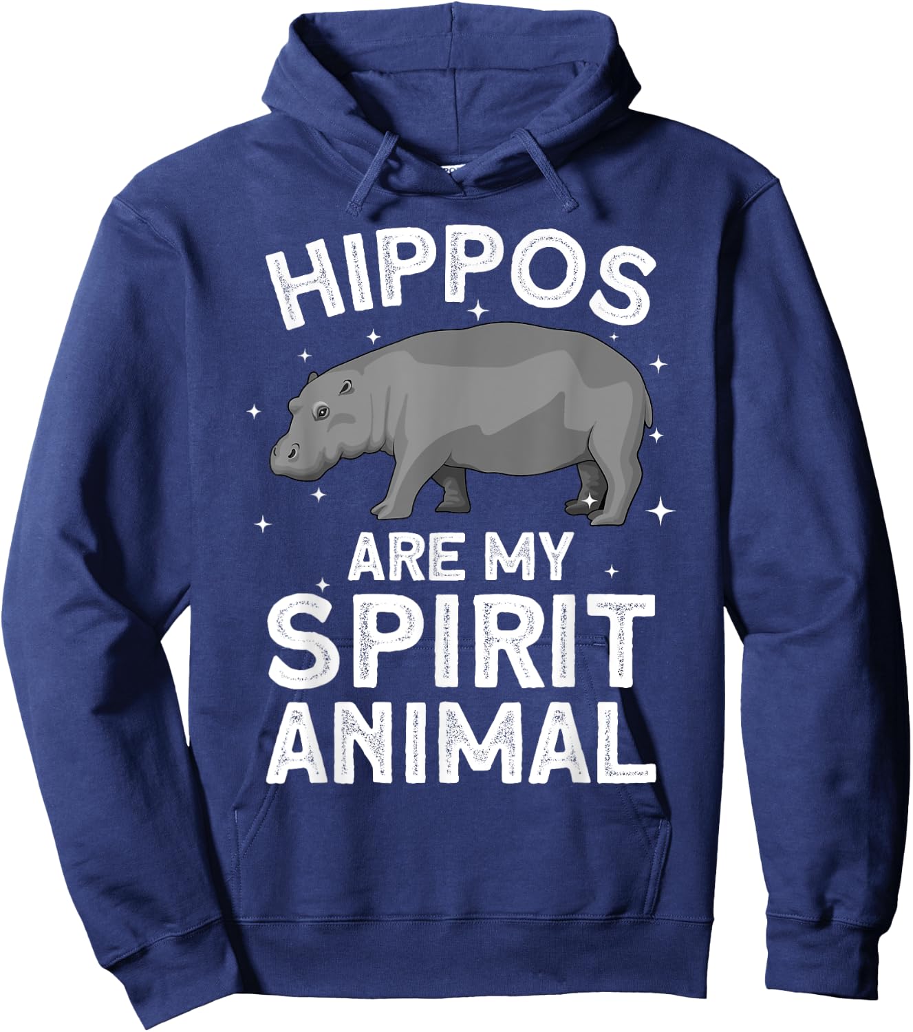 Funny Hippopotamus Design Women Animal Hippo Lover Hoodie - Hoodie | Navy