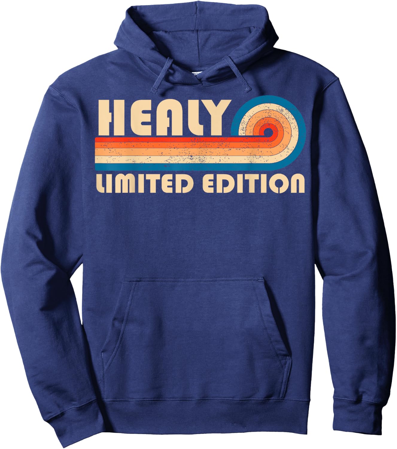 HEALY Surname Retro Vintage 80s 90s Birthday Reunion Hoodie - Hoodie | Navy