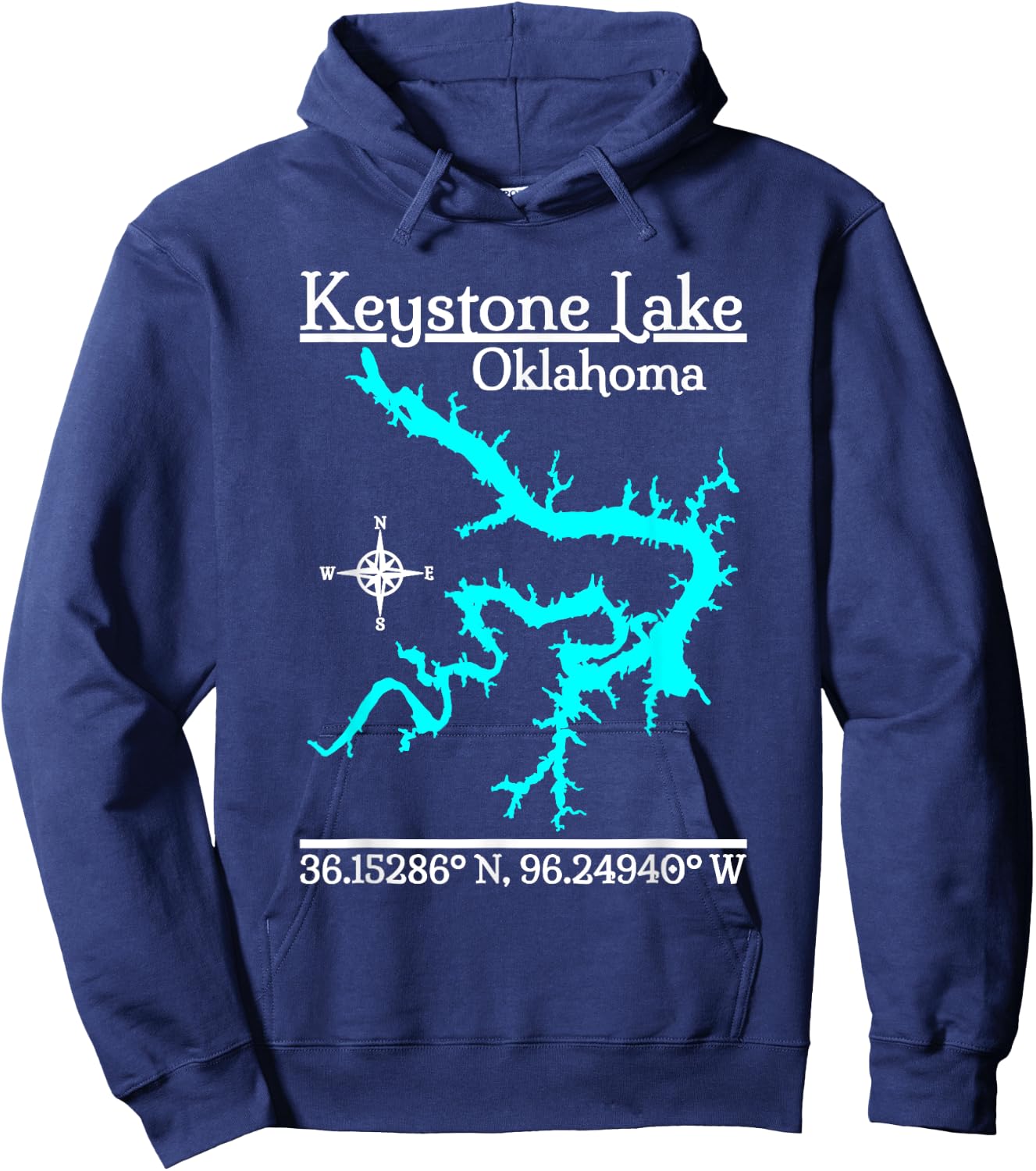 Keystone Lake, Oklahoma Hoodie - Hoodie | Navy