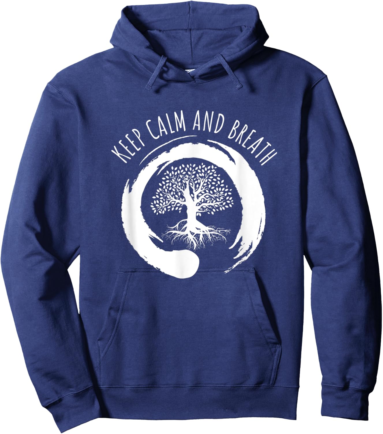 Keep Calm and Breath Meditation Hoodie - Hoodie | Navy