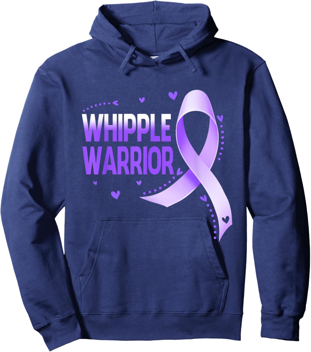 Whipple Warrior Pancreatic Cancer Awareness Ribbon Hoodie - Hoodie | Navy