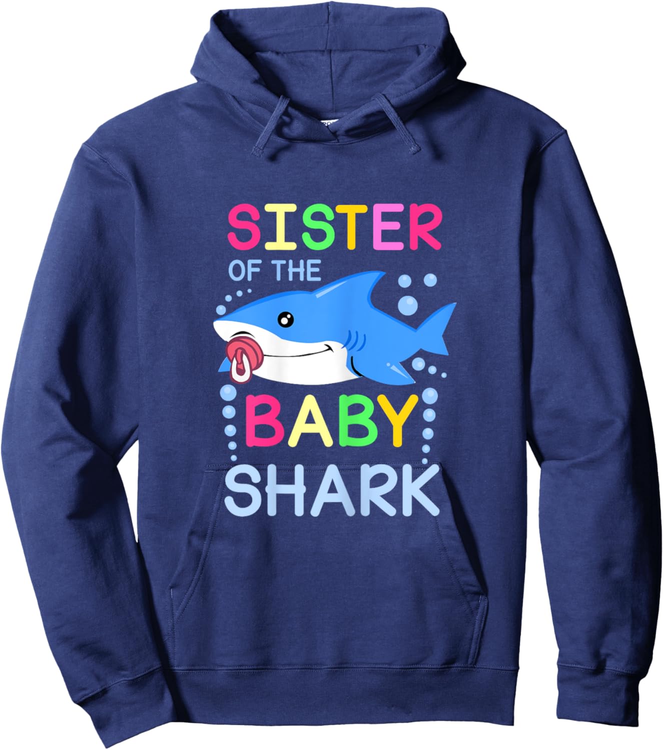 Sister of the Baby Shark Cute Family Matching Outfit Hoodie - Hoodie | Navy