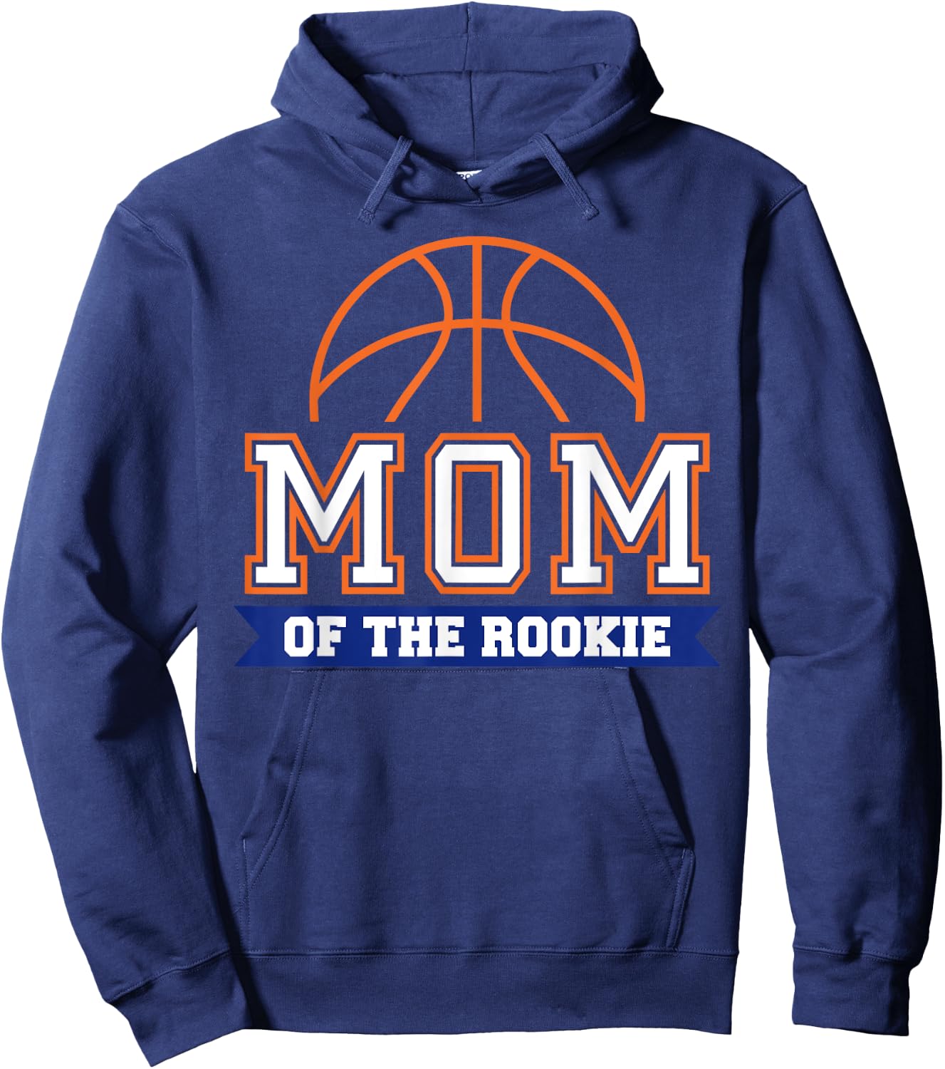 Mom of Rookie 1st Birthday Basketball Theme Matching Party Hoodie - Hoodie | Navy