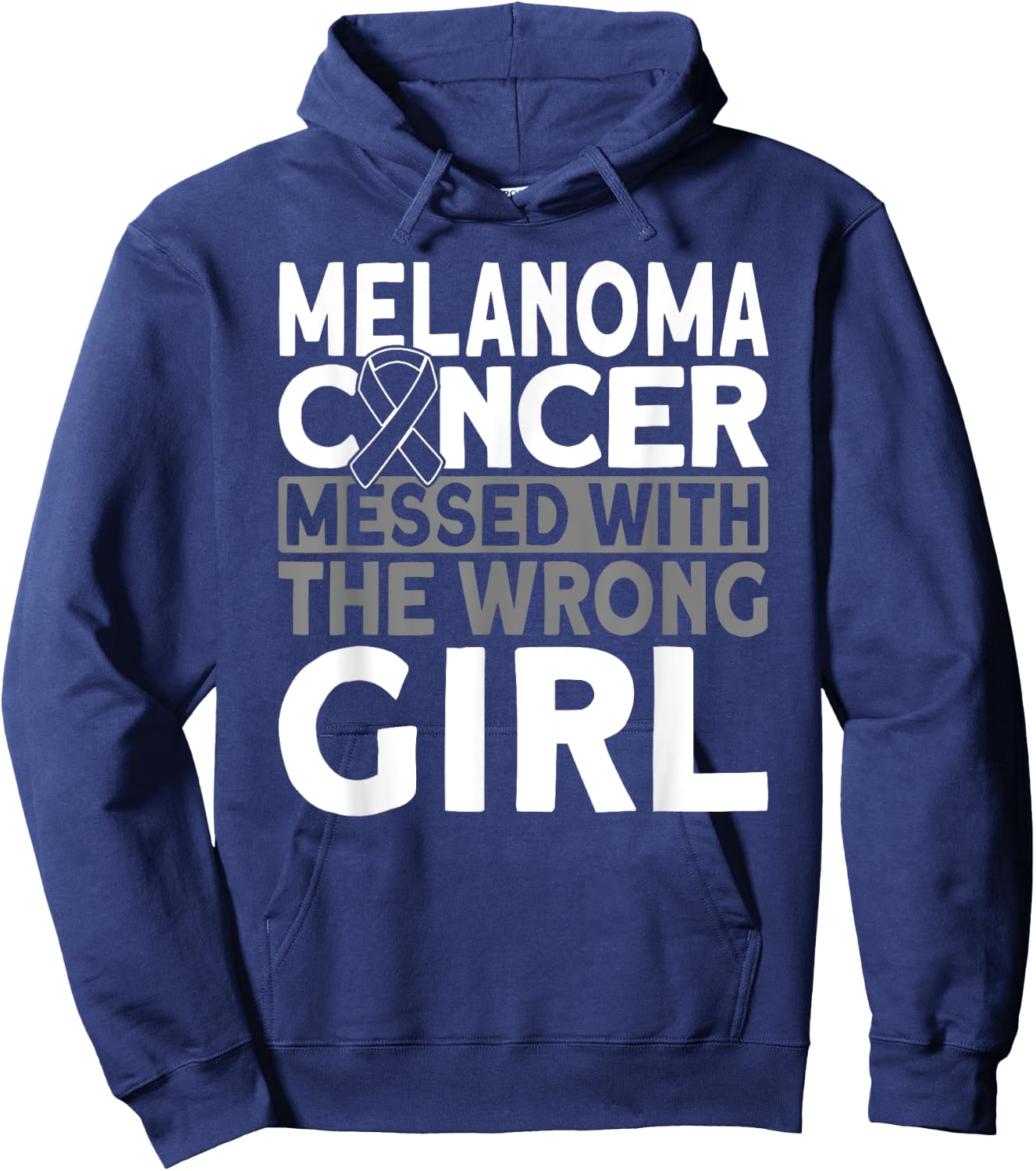 Melanoma messed with the wrong girl Melanoma Cancer Hoodie - Hoodie | Navy