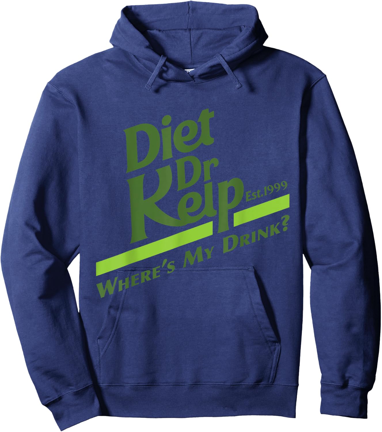 Diet Dr Kelp "Where's My Drink?" - 90s Meme Hoodie - Hoodie | Navy