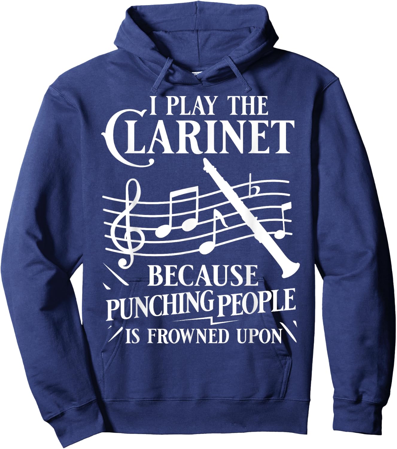 Clarinet Instrument Music Funny Playing Beginner Hoodie - Hoodie | Navy