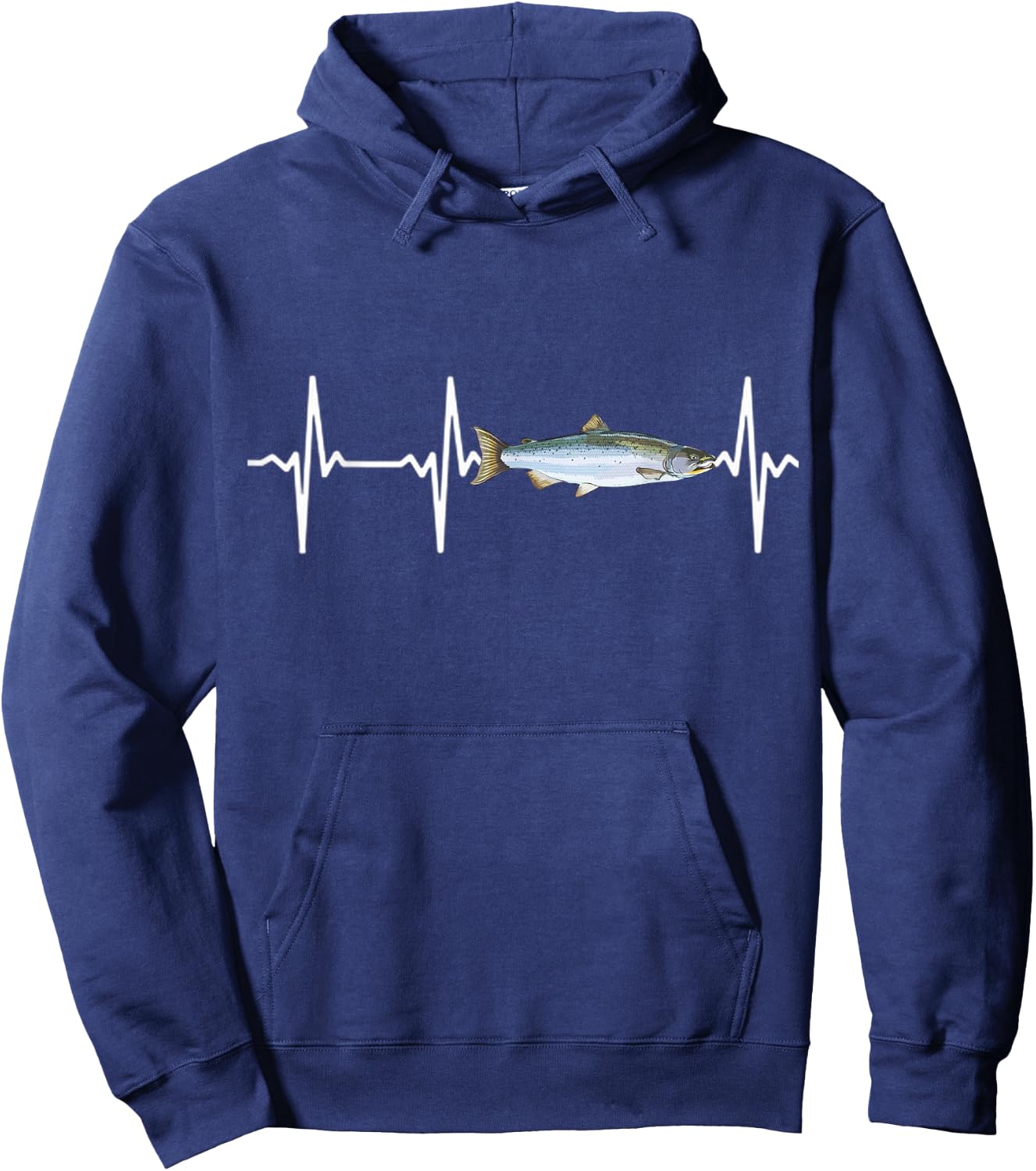 Coho Salmon Heartbeat For Freshwater Fish Fishing Lovers Hoodie - Hoodie | Navy