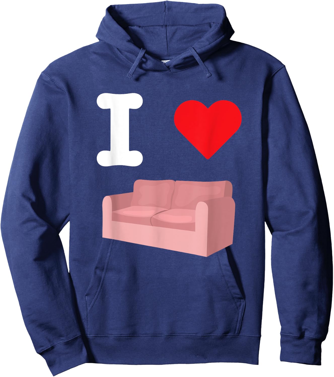 I Love Couches Sofa Furniture Living Room Seating Loveseat Hoodie - Hoodie | Navy