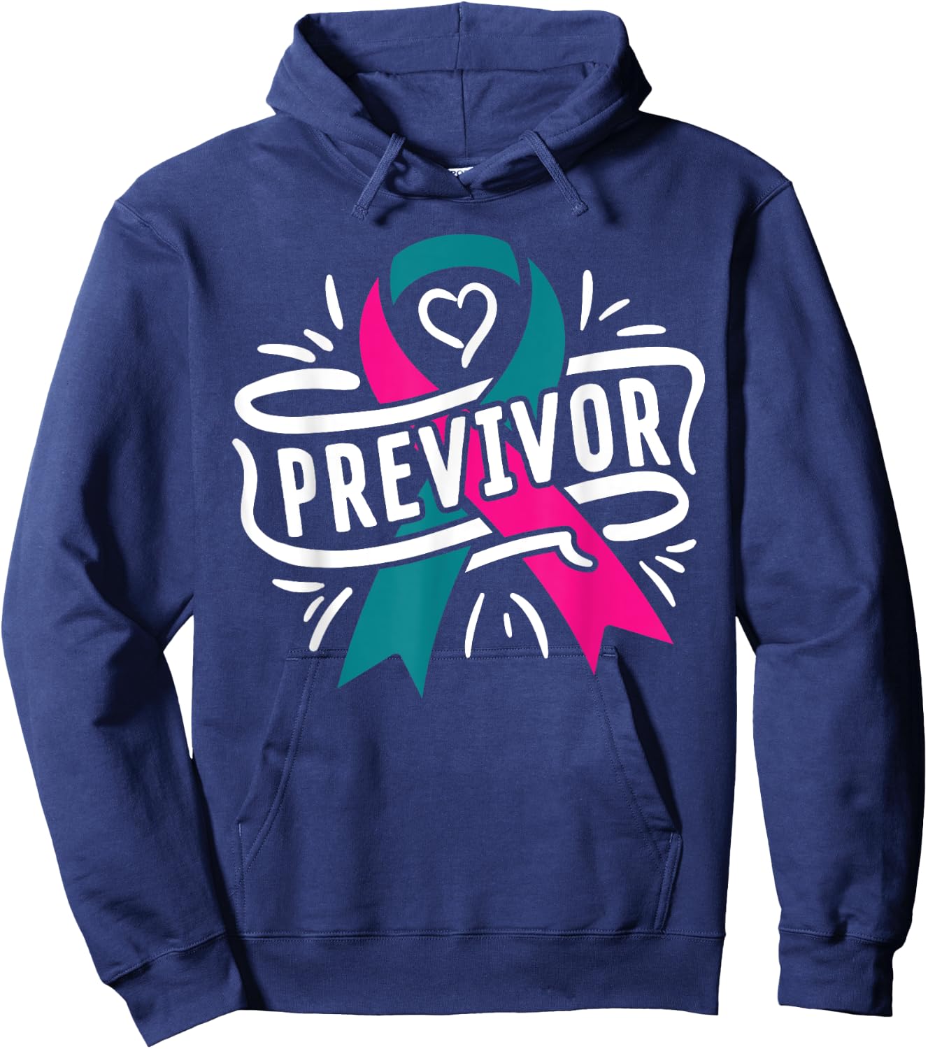 Previvor BRCA Breast Cancer Awareness Support Hoodie - Hoodie | Navy