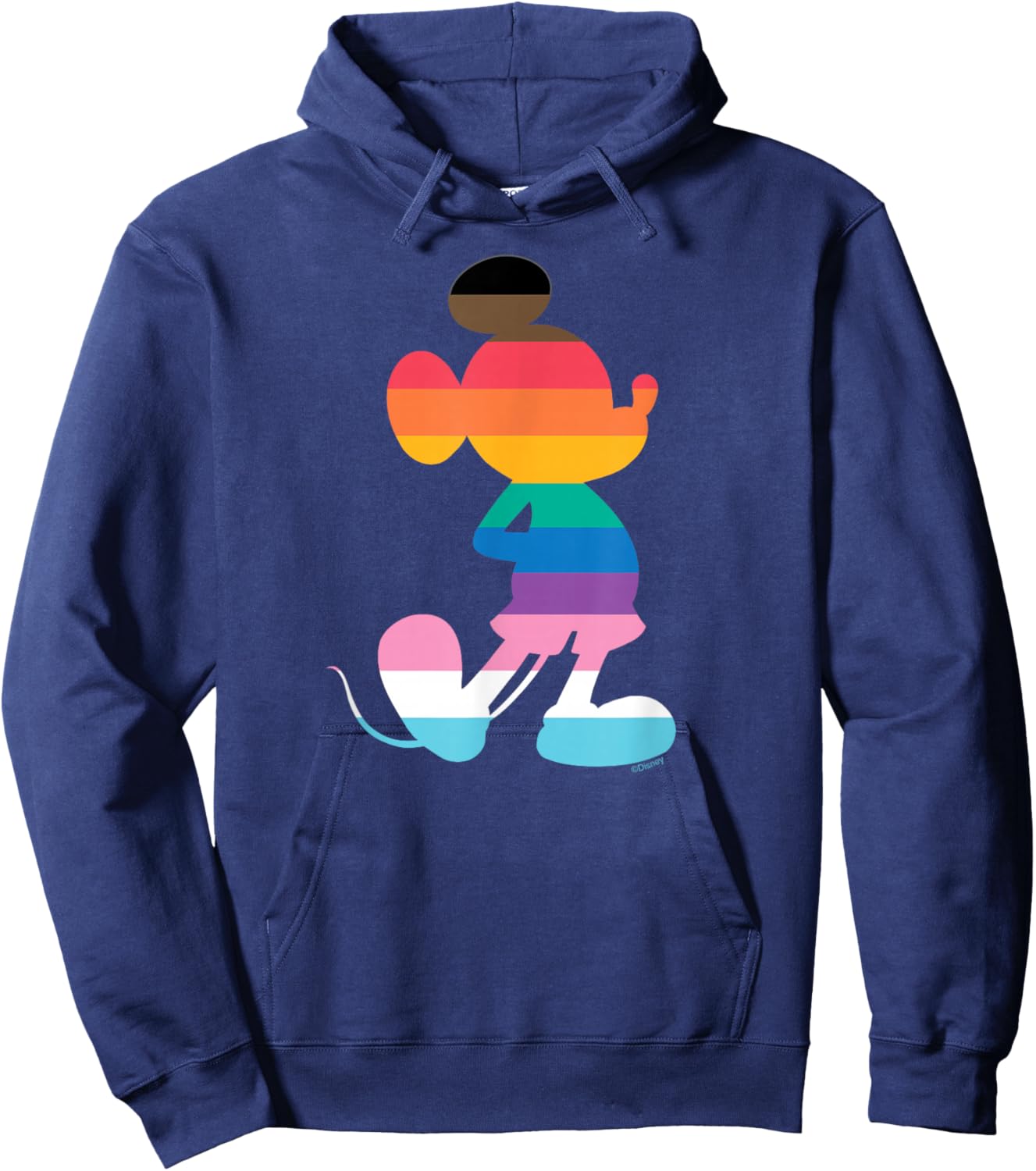 Disney Mickey Mouse Pride Inclusive Pose Rainbow Icon Fill Hoodie - Hoodie | Navy