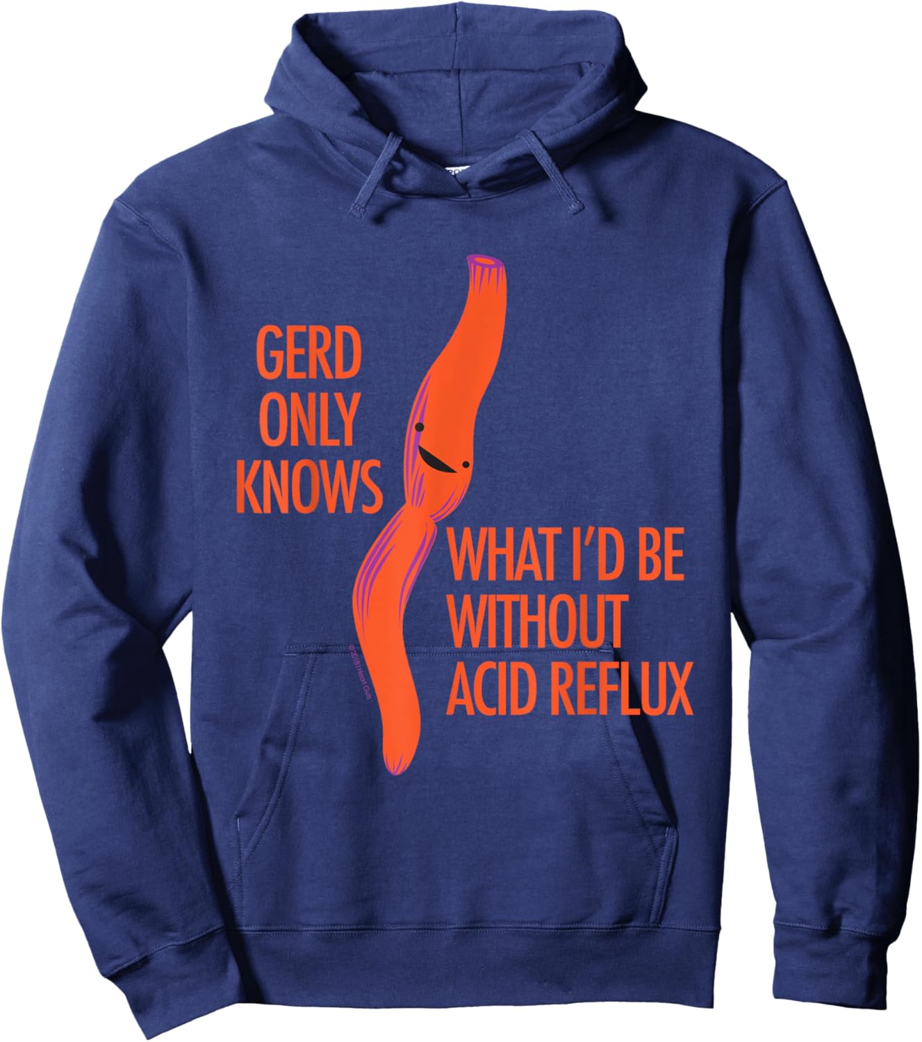GERD Reflux Funny Gift - Cute Esophagus Surgery Humor Hoodie - Hoodie | Navy