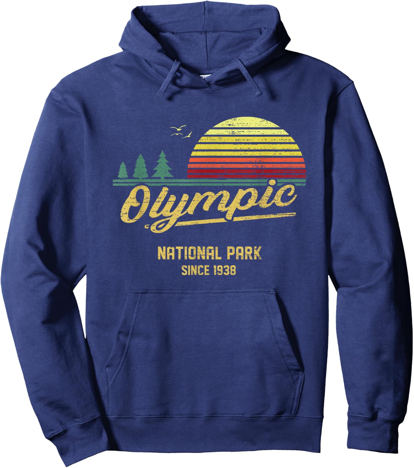 Olympic 1938 EST National Park Vintage Retro Outdoor Camping Hoodie - Hoodie | Navy