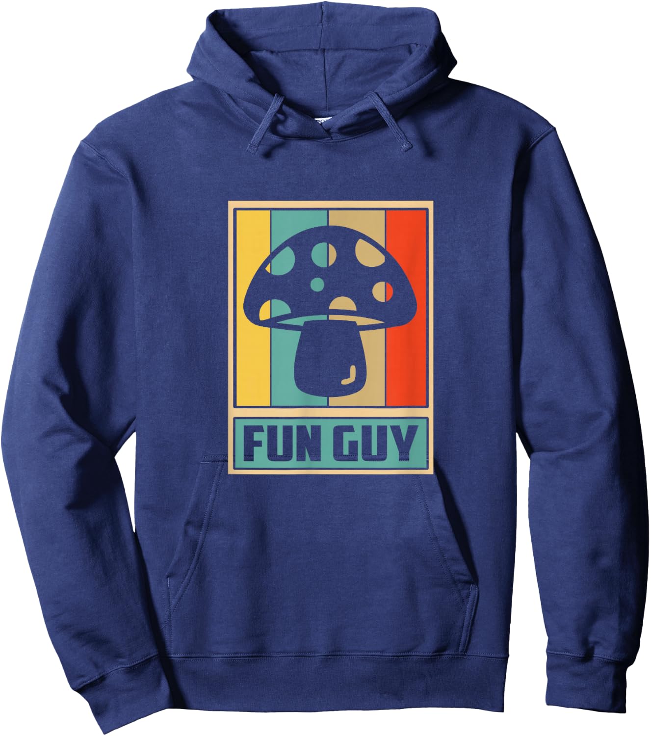Fun Guy Mushroom design- Vintage Retro Mushroom Hoodie - Hoodie | Navy