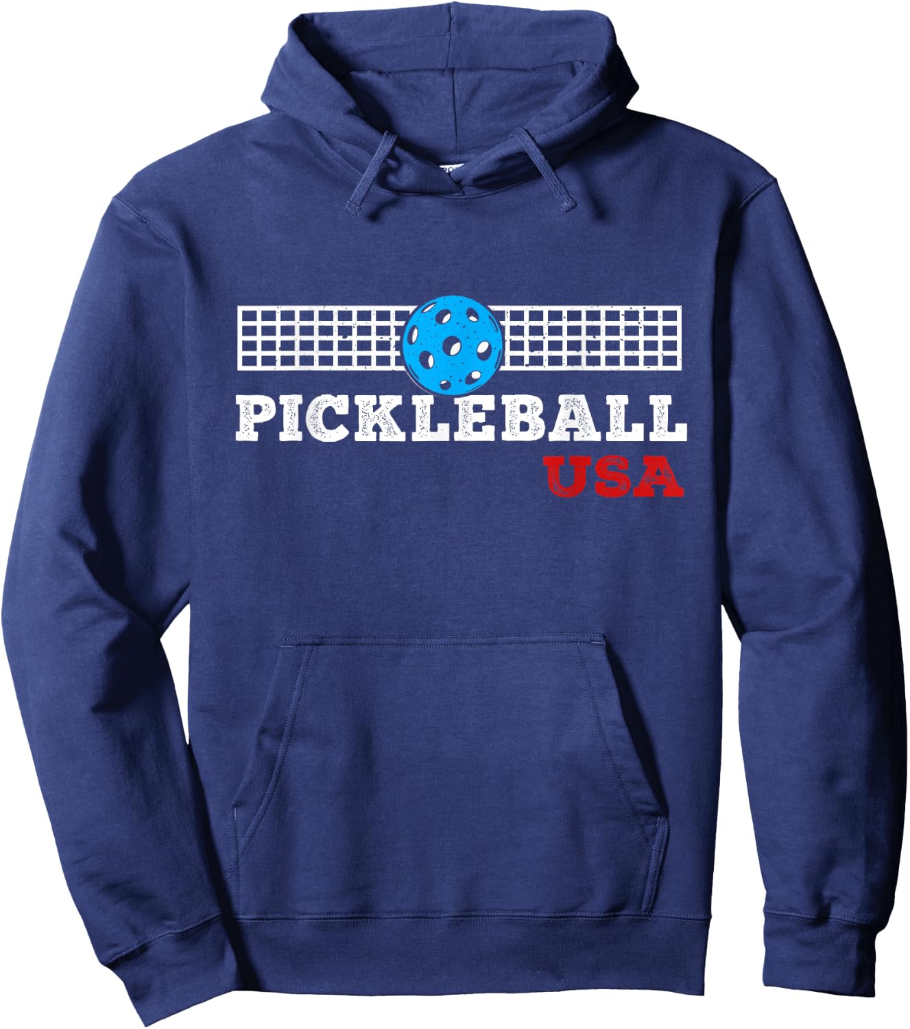 Pickleball Support the Team Pickleball Player USA Flag Hoodie - Hoodie | Navy