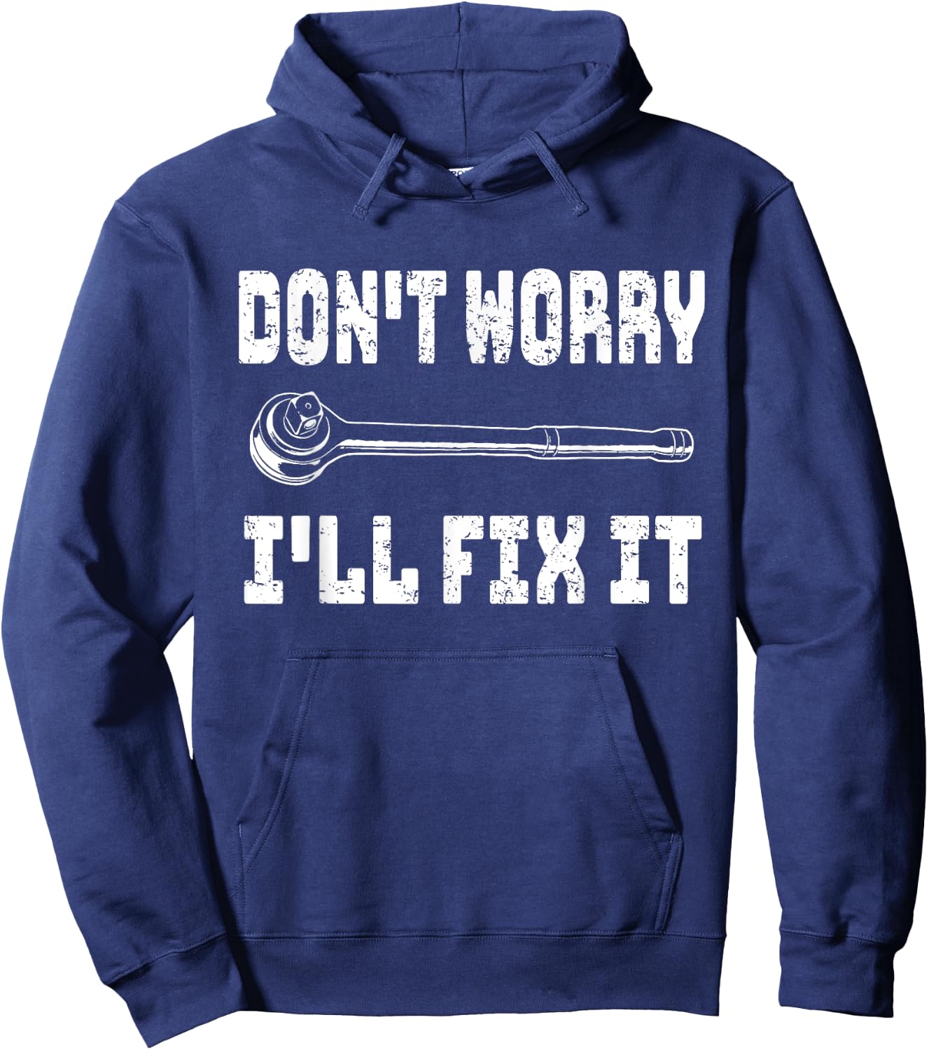 Don't Worry I'll Fix It Men's Graphic Dad Fathers Day Hoodie - Hoodie | Navy