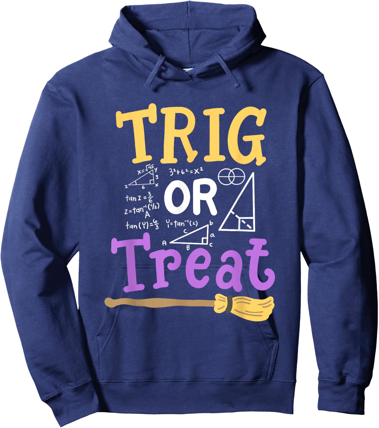 Halloween Math Teacher Trig Or Treat Student School College Women Kids Hoodie - Hoodie | Navy