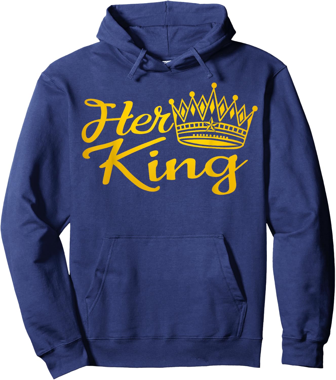 Her King His Queen Crown Valentine Couple Matching Hoodie - Hoodie | Navy