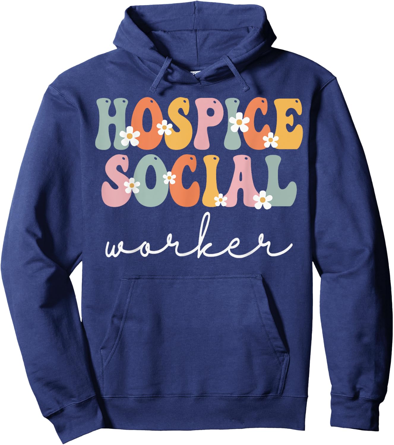 Hospice Social Worker Week Groovy Appreciation Day Hoodie - Hoodie | Navy